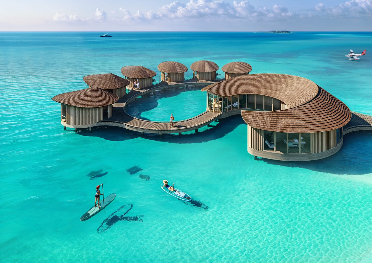Maldives overwater resort villas