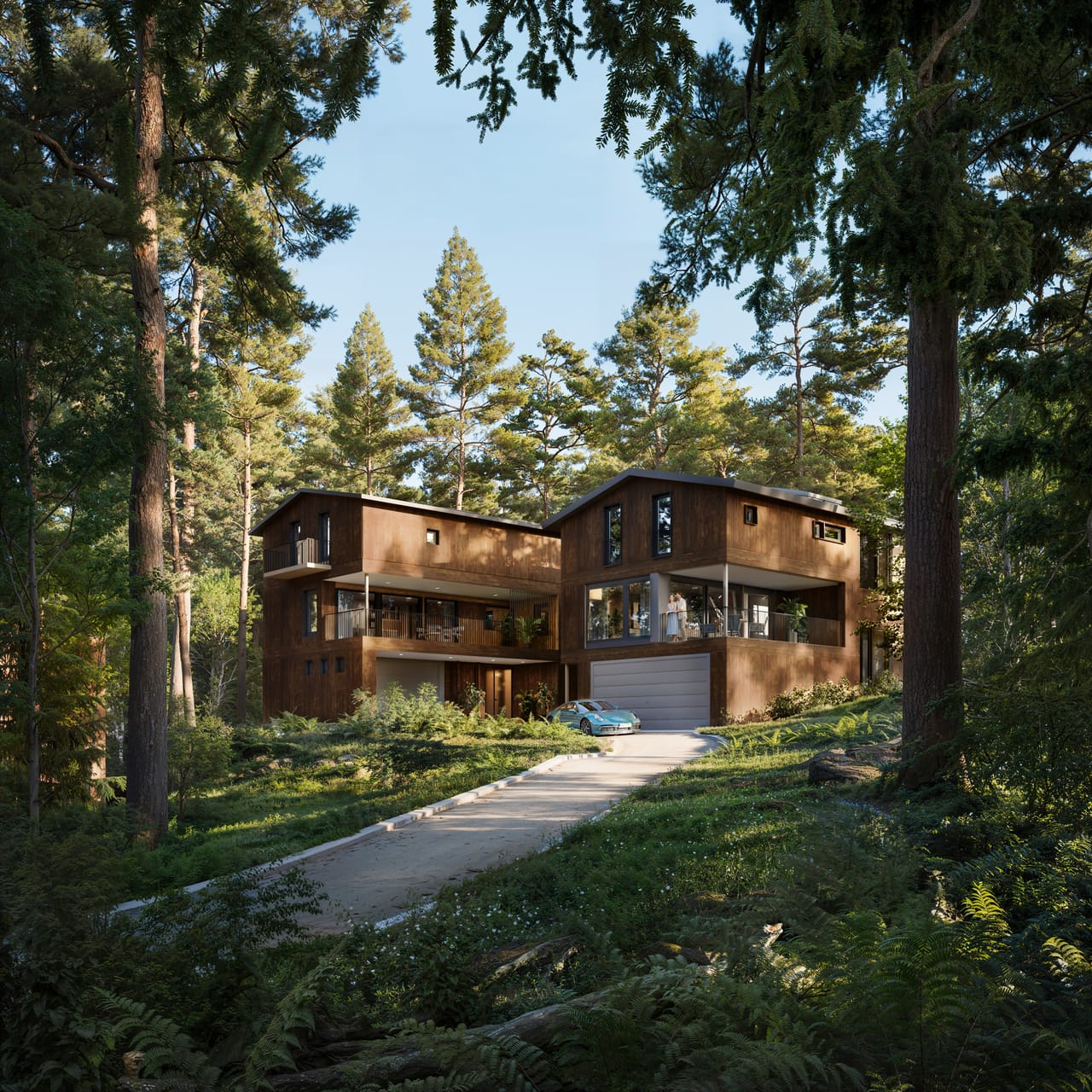Norwegian fjord-side residences