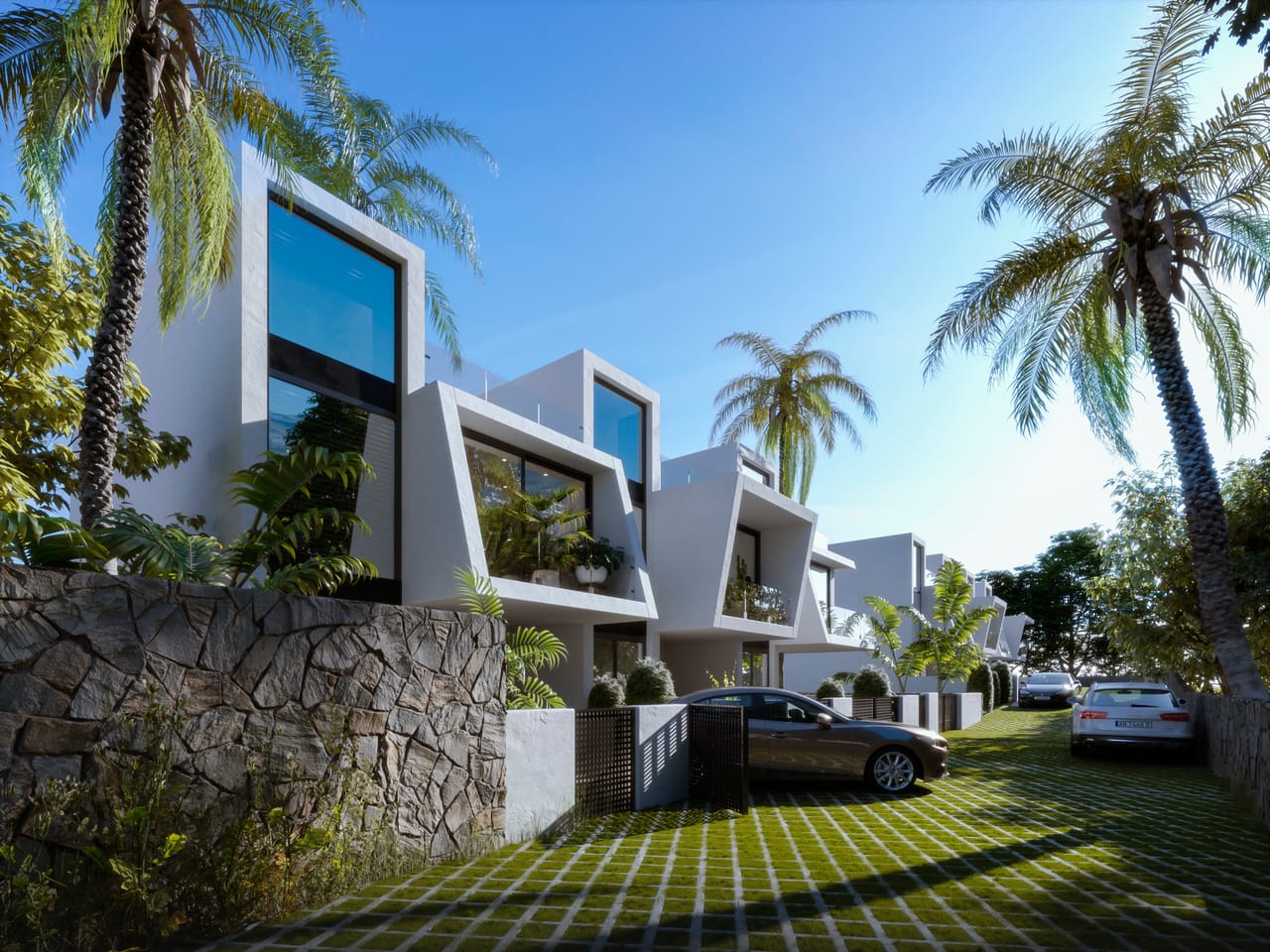 Spanish seaside apartment exterior